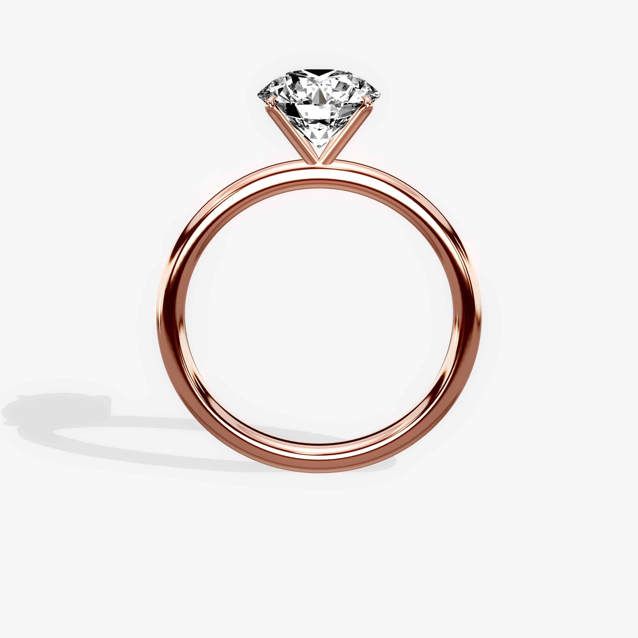 Paris Solitaire Round Engagement Ring in Rose Gold