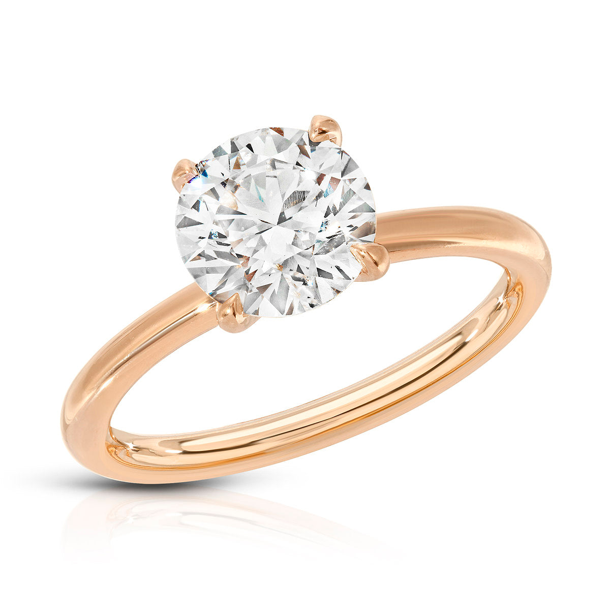 Paris Solitaire Round Engagement Ring in Rose Gold