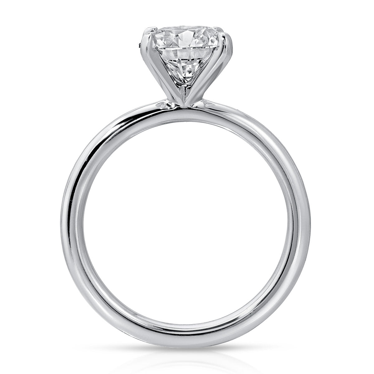 Paris Solitaire Round Engagement Ring in White Gold