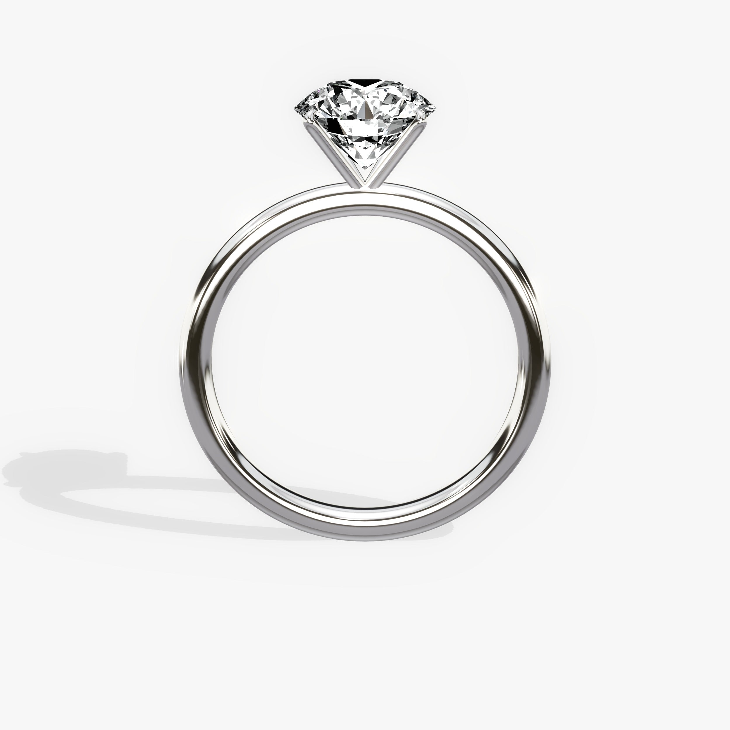 Paris Solitaire Round Engagement Ring in White Gold