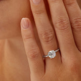 Paris Solitaire Round Engagement Ring in White Gold