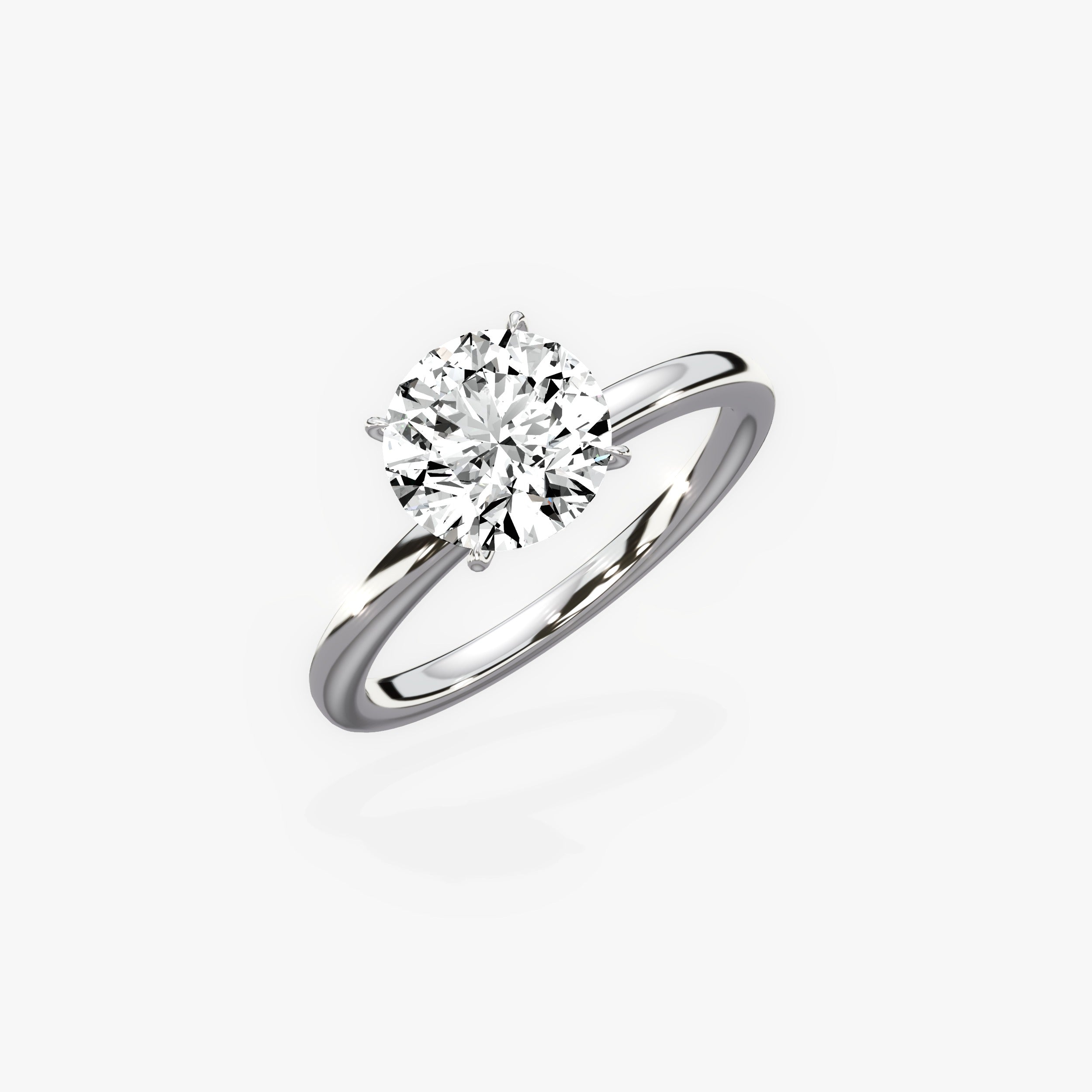 Paris Solitaire Round Engagement Ring in White Gold