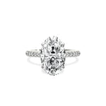 Classic Pave Solitaire 2.59 ct Oval Engagement Ring in White Gold - The Better Diamonds