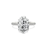 Classic Pave Solitaire 2.59 ct Oval Engagement Ring in White Gold - The Better Diamonds