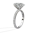 Classic Pave Solitaire 2.59 ct Oval Engagement Ring in White Gold - The Better Diamonds