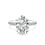 Classic Pave Solitaire 2.59 ct Oval Engagement Ring in White Gold - The Better Diamonds