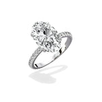 Classic Pave Solitaire 2.59 ct Oval Engagement Ring in White Gold - The Better Diamonds