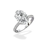 Classic Pave Solitaire 2.59 ct Oval Engagement Ring in White Gold - The Better Diamonds