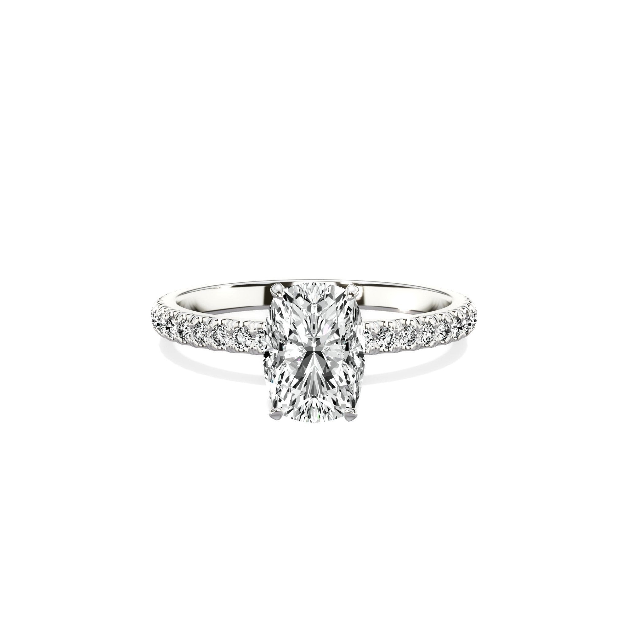 Classic Pave Solitaire Engagement Ring - The Better Diamonds