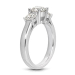 Signiture Three Stone Round Engagement Ring in White Gold