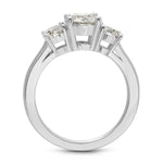 Signiture Three Stone Round Engagement Ring in White Gold