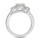 Signiture Three Stone Round Engagement Ring in White Gold