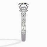 Detailed Band Hidden Halo Solitaire Ring Engagement Ring - The Better Diamonds