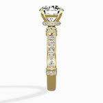 Detailed Band Hidden Halo Solitaire Ring Engagement Ring - The Better Diamonds