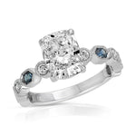 Devotion Vintage Style 2.03 ct Long Cushion Engagement Ring in White Gold - The Better Diamonds