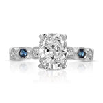 Devotion Vintage Style 2.03 ct Long Cushion Engagement Ring in White Gold - The Better Diamonds