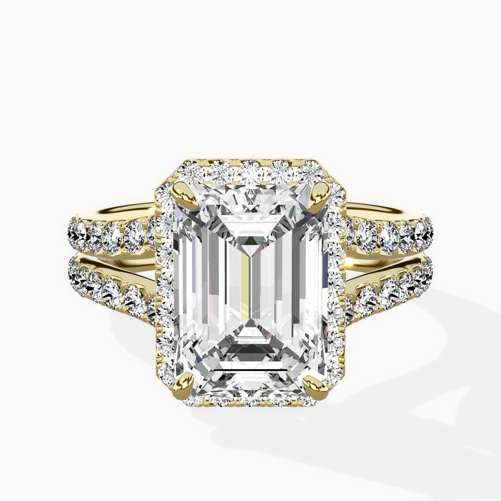 Double Band Halo Engagement Ring - The Better Diamonds