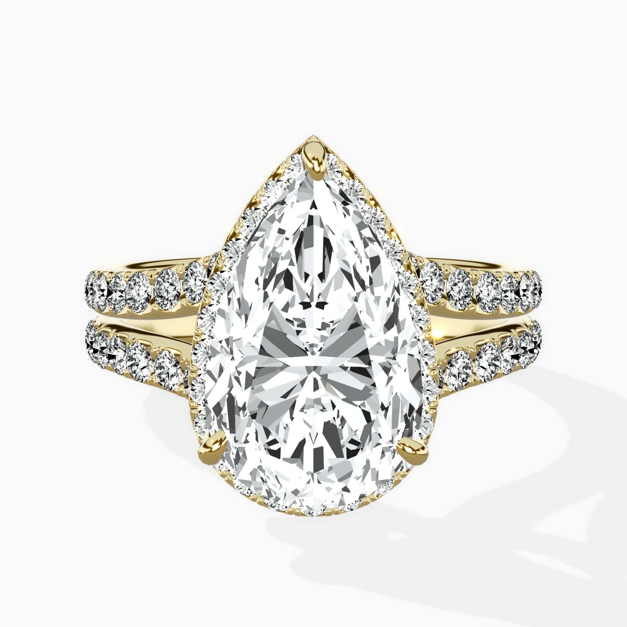 Double Band Halo Engagement Ring - The Better Diamonds