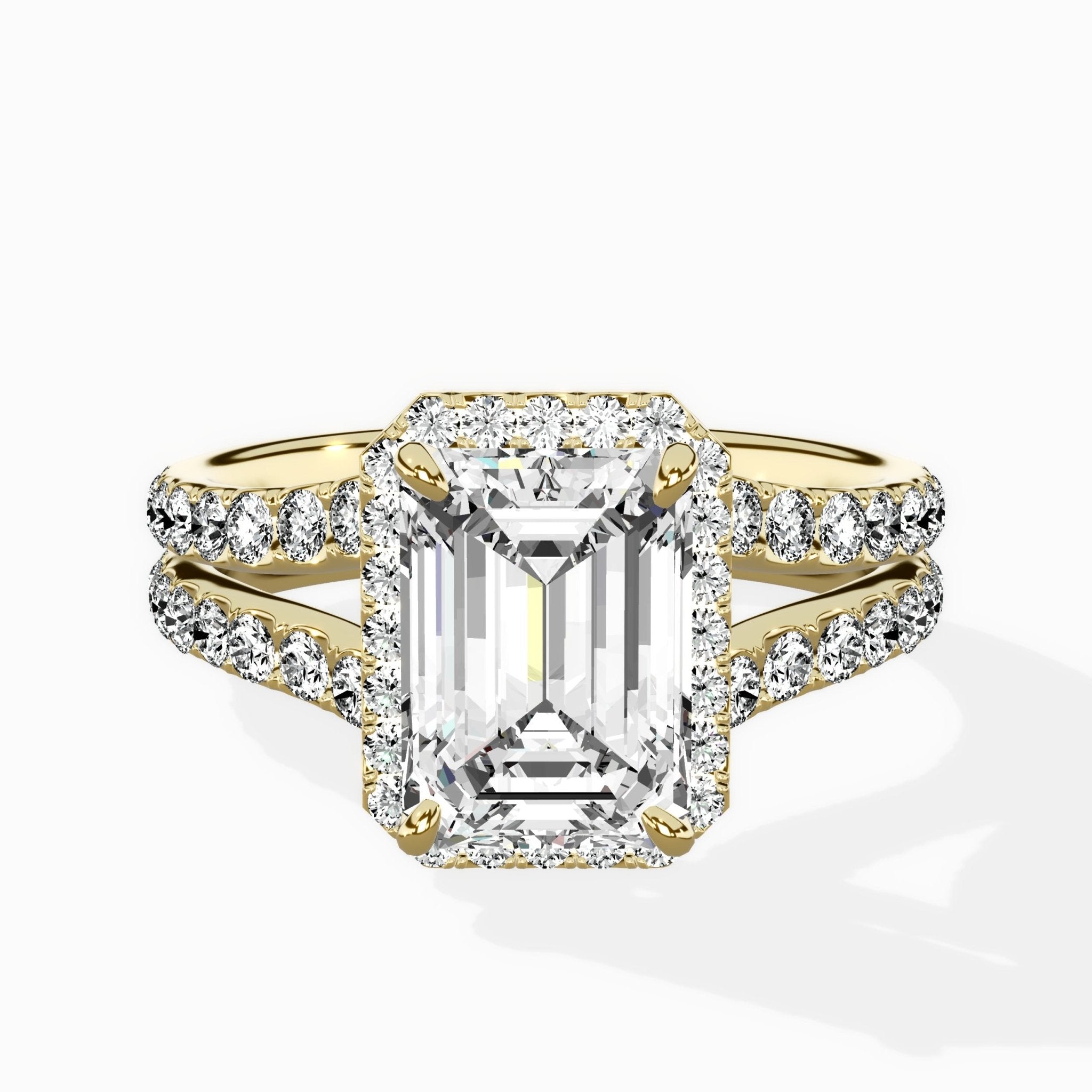 Double Band Halo Engagement Ring - The Better Diamonds