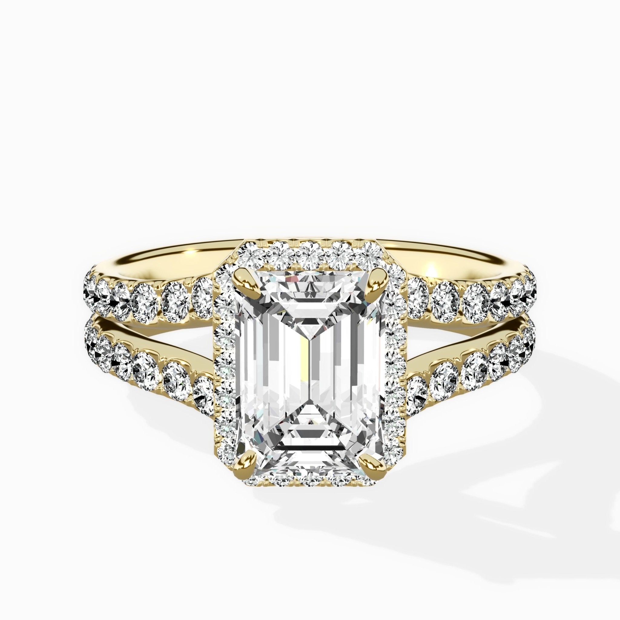 Double Band Halo Engagement Ring - The Better Diamonds