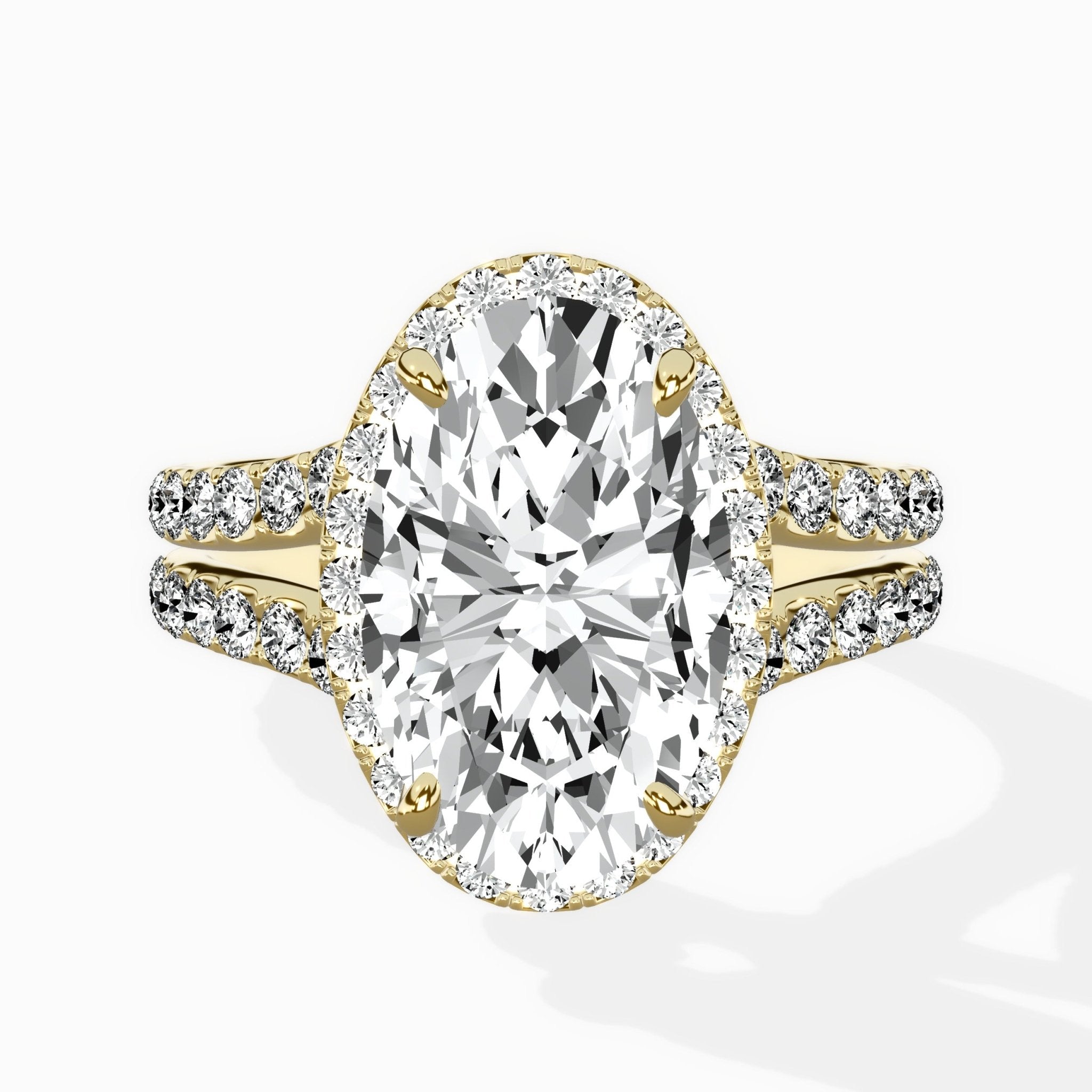 Double Band Halo Engagement Ring - The Better Diamonds