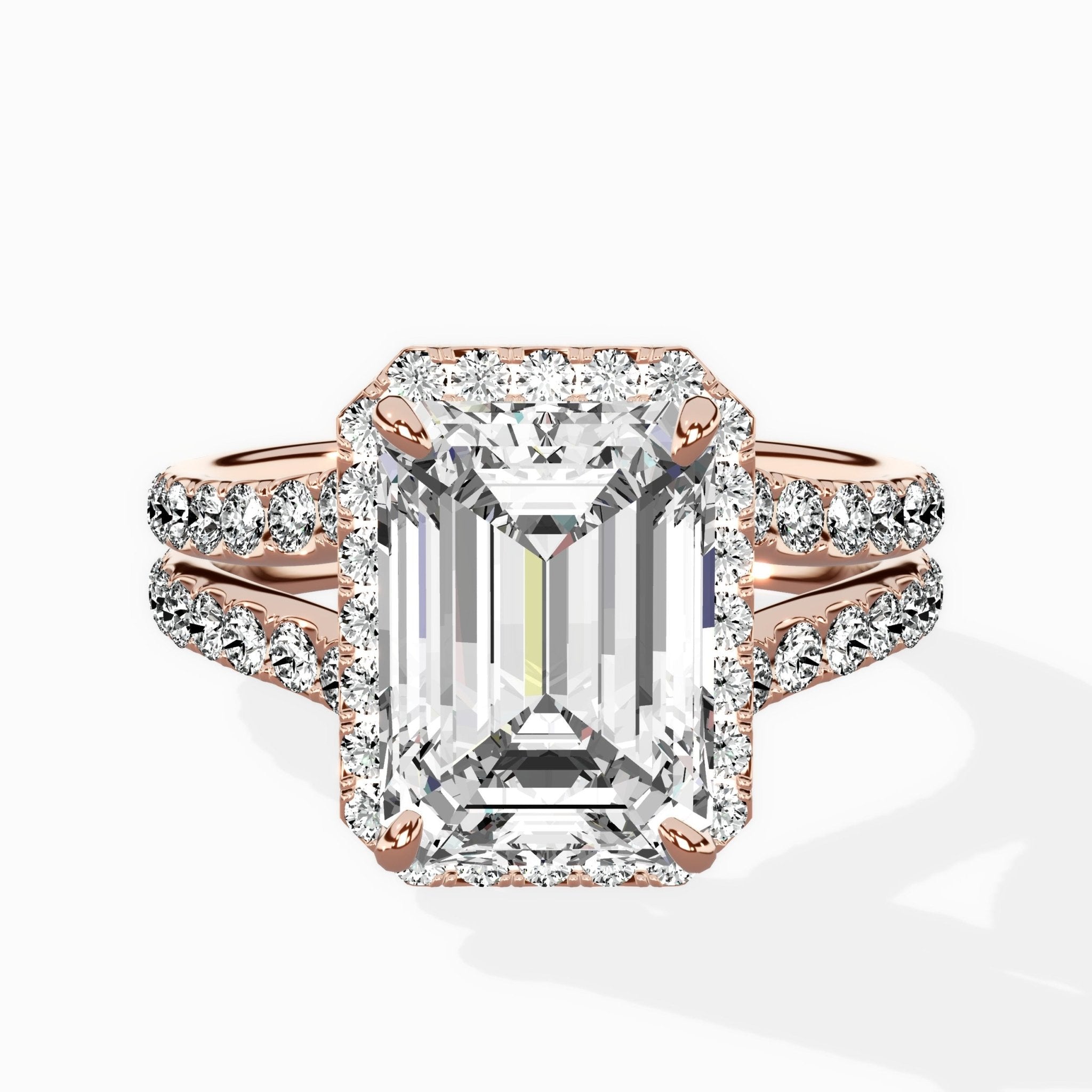 Double Band Halo Engagement Ring - The Better Diamonds