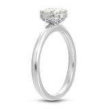 Romantic Solitaire Round Engagement Ring in White Gold