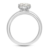 Romantic Solitaire Round Engagement Ring in White Gold