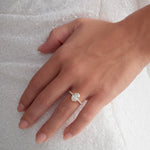 Pave Crown Solitaire Oval Engagement Ring in Yellow Gold