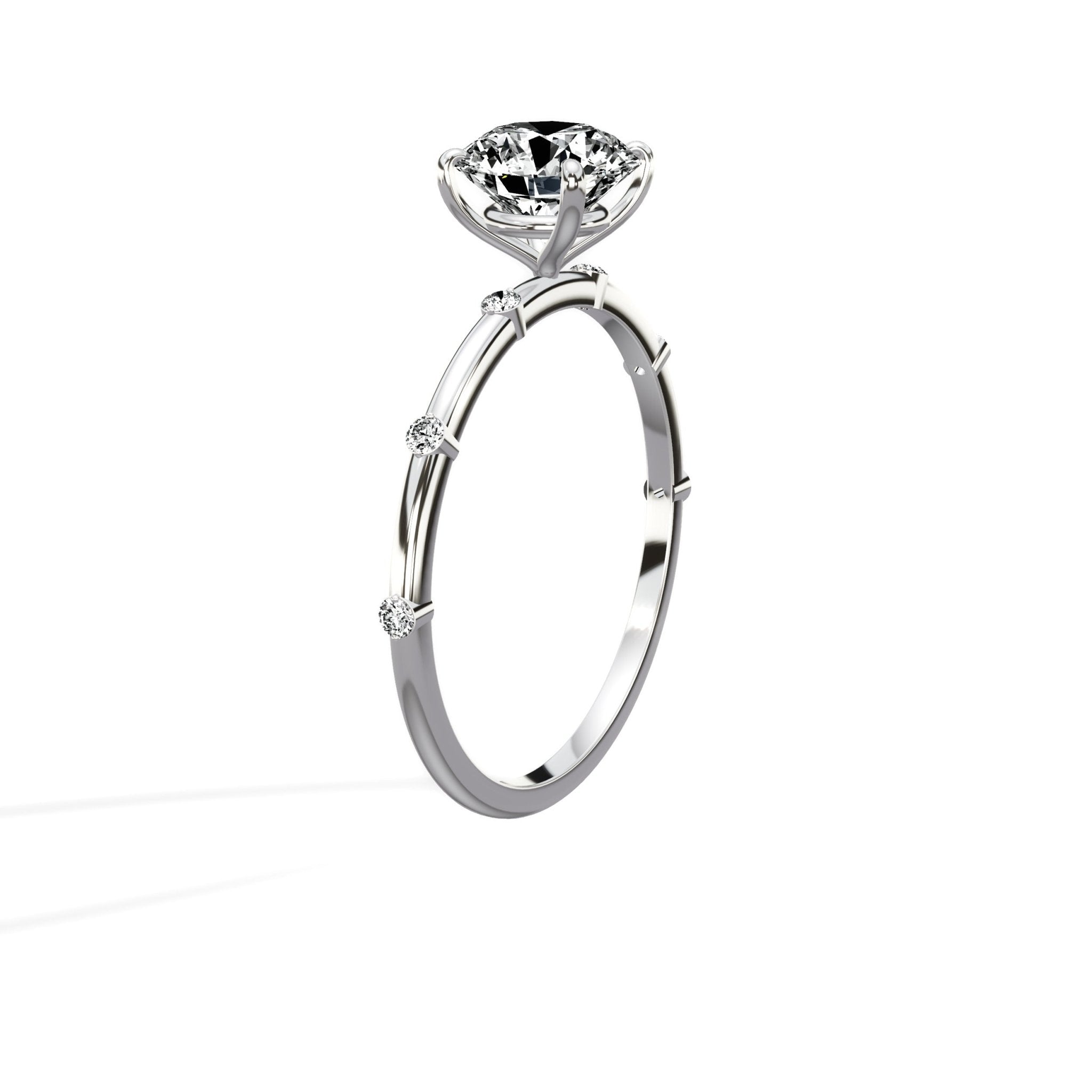 Eleni Solitaire 1.05 ct Round Engagement Ring in White Gold - The Better Diamonds