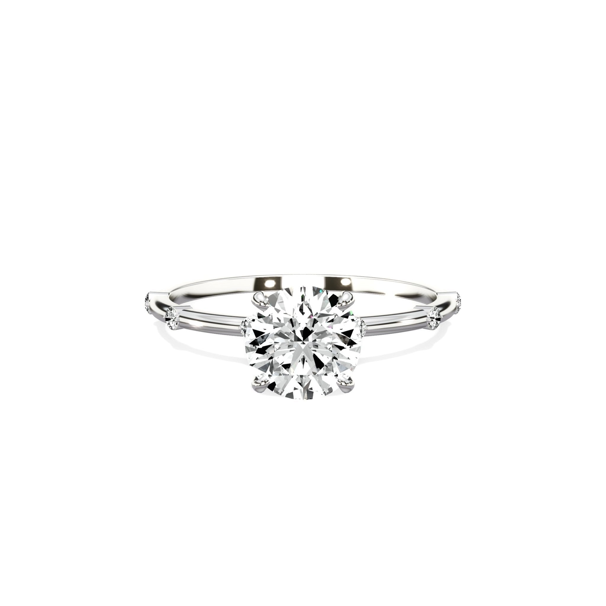 Eleni Solitaire 1.05 ct Round Engagement Ring in White Gold - The Better Diamonds
