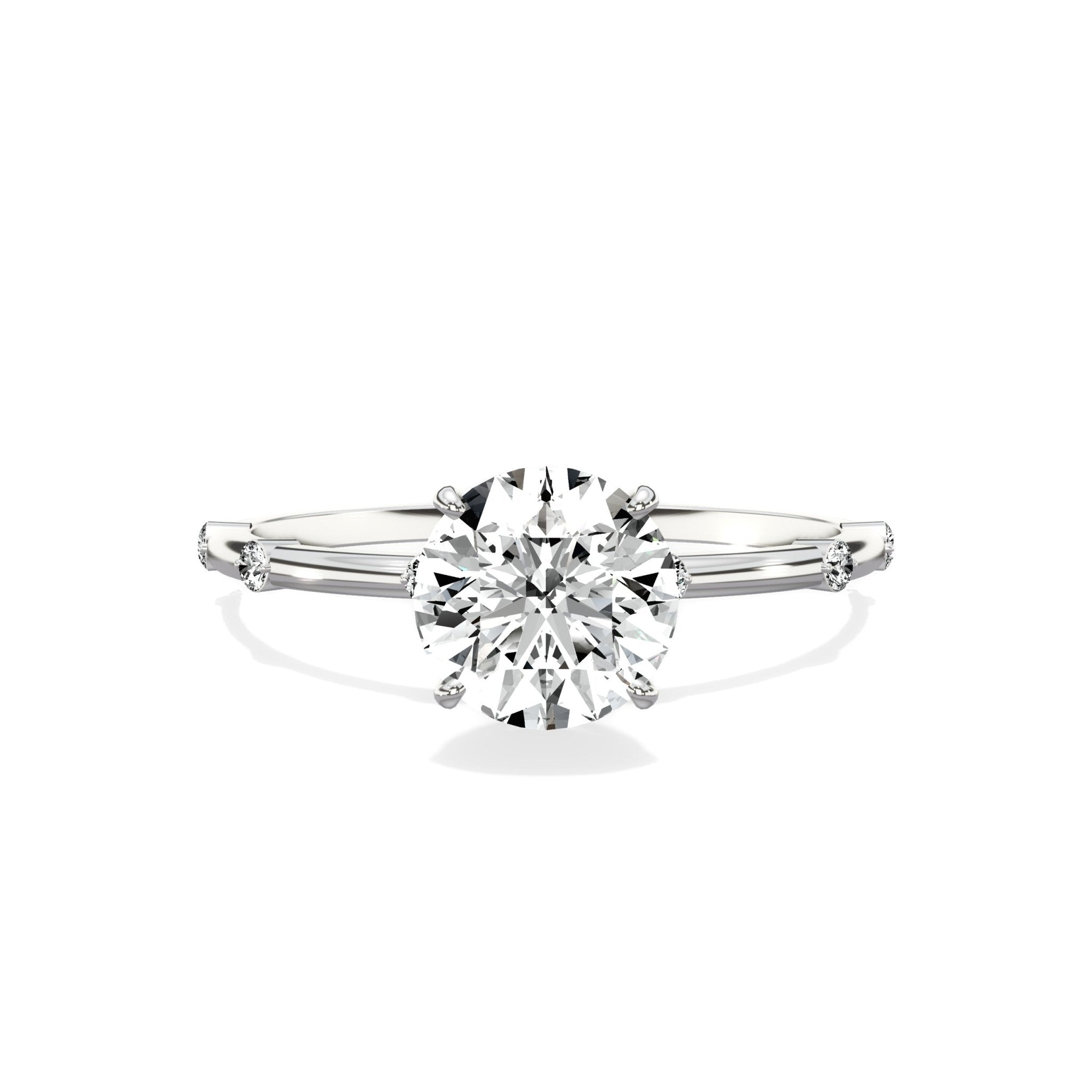 Eleni Solitaire 1.05 ct Round Engagement Ring in White Gold - The Better Diamonds