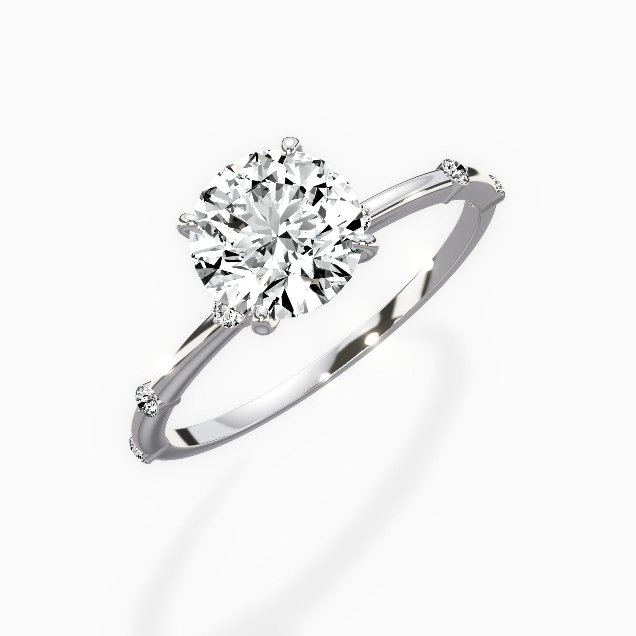 Eleni Solitaire 1.05 ct Round Lab Grown Diamond Engagement Ring in 14K White Gold - The Better Diamonds