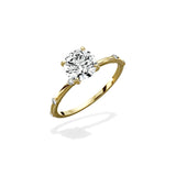 Eleni Solitaire 1.06 ct Round Engagement Ring in Yellow Gold - The Better Diamonds