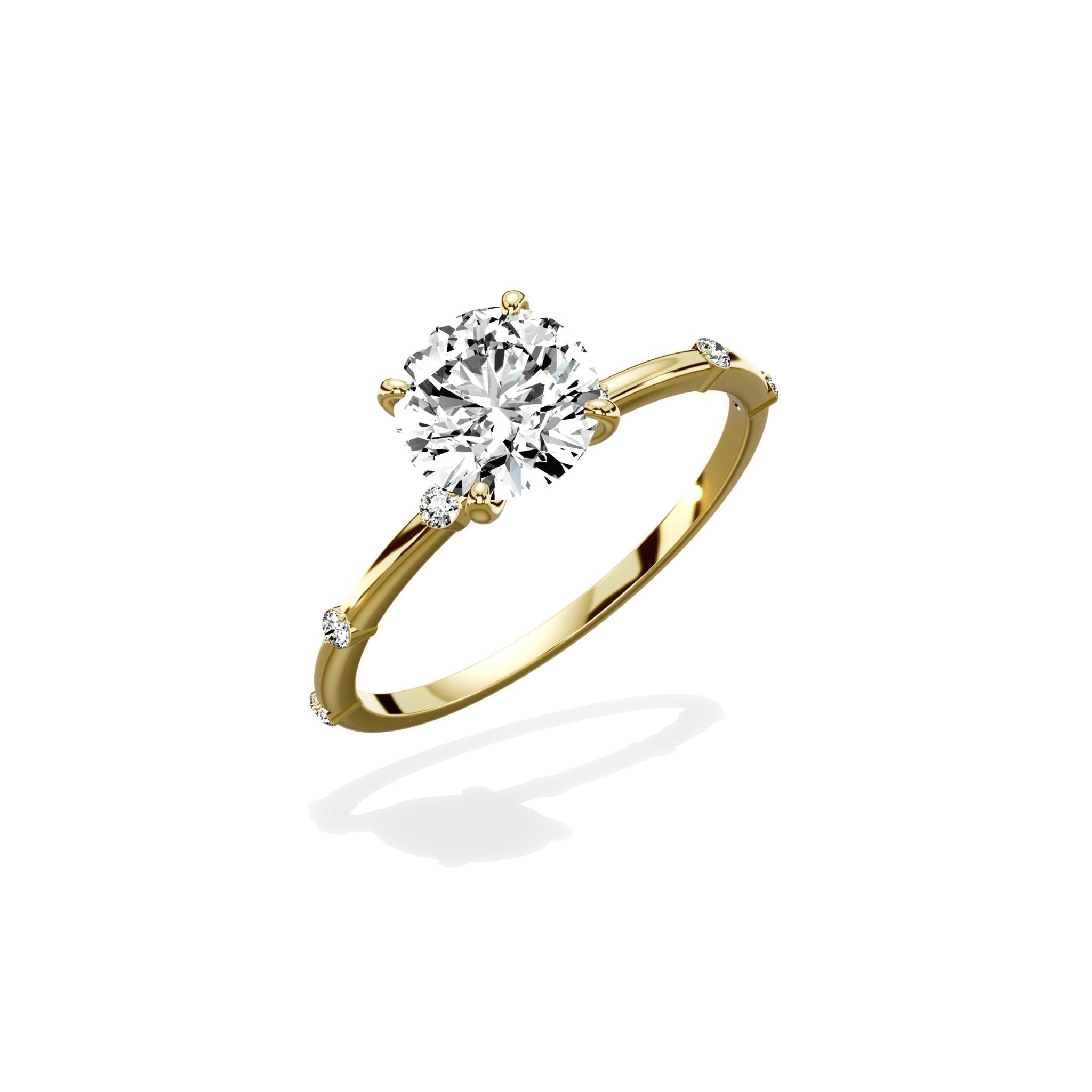 Eleni Solitaire 1.06 ct Round Engagement Ring in Yellow Gold - The Better Diamonds