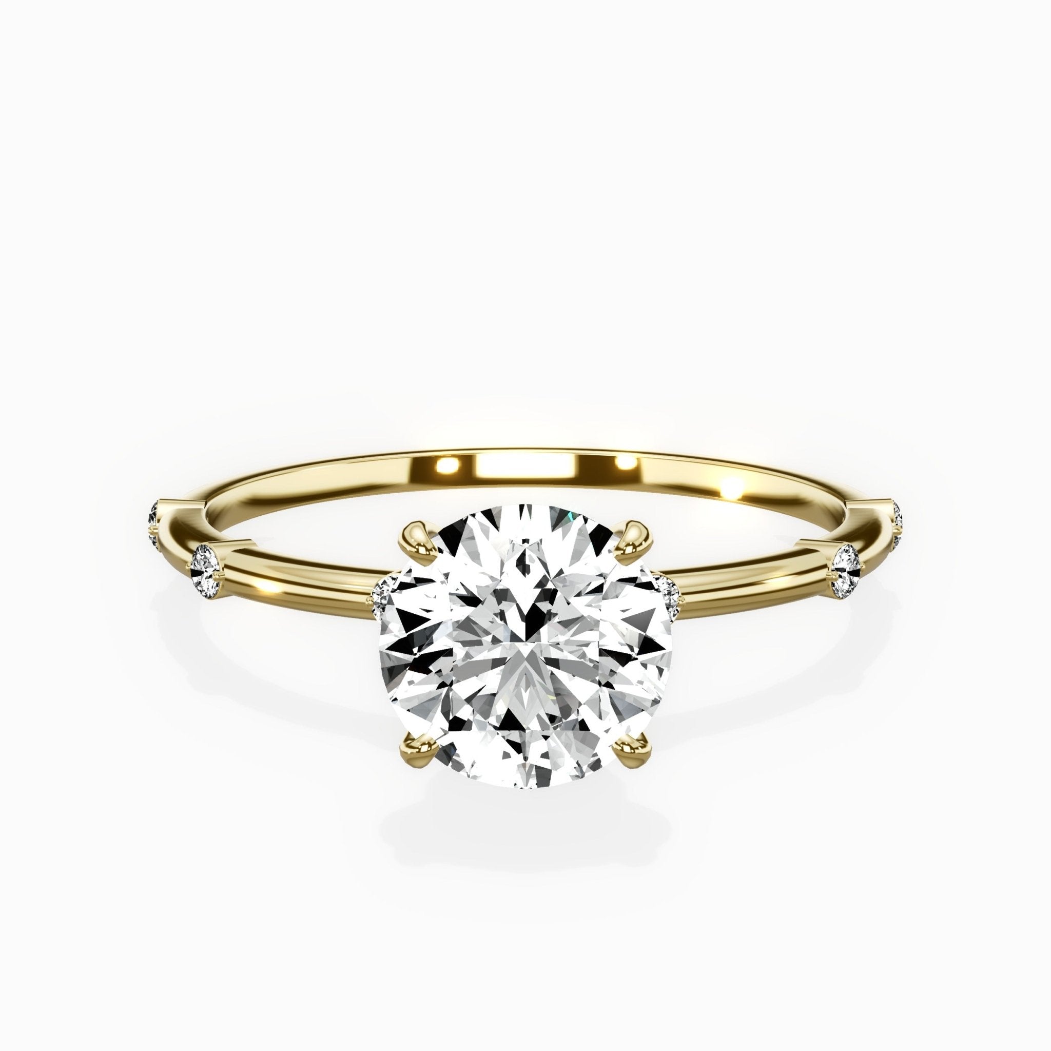 Eleni Solitaire 1.06 ct Round Engagement Ring in Yellow Gold - The Better Diamonds