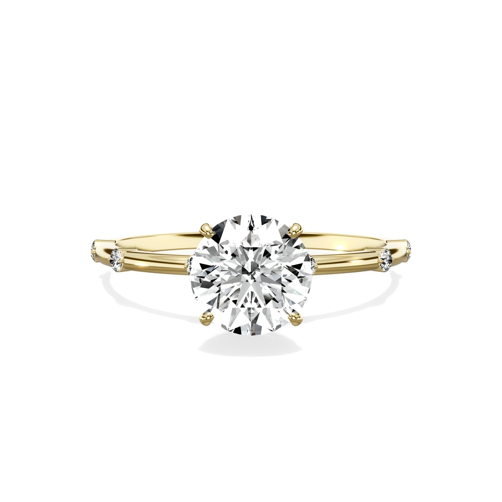 Eleni Solitaire 1.06 ct Round Engagement Ring in Yellow Gold - The Better Diamonds