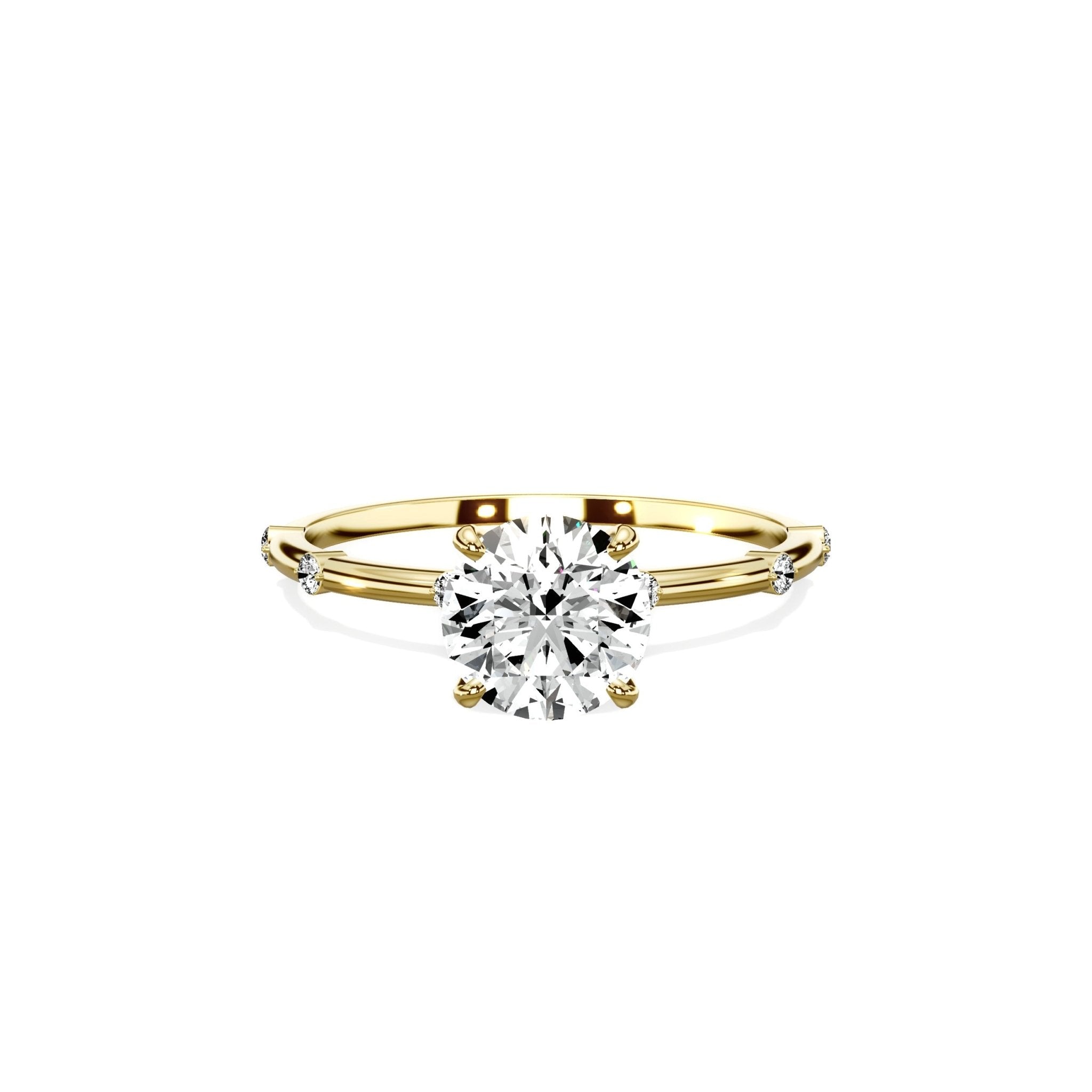 Eleni Solitaire 1.06 ct Round Engagement Ring in Yellow Gold - The Better Diamonds