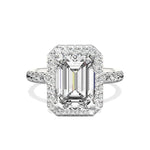 Elinor Halo 3.23 ct Emerald Engagement Ring in White Gold - The Better Diamonds