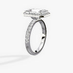 Elinor Halo 3.23 ct Emerald Engagement Ring in White Gold - The Better Diamonds