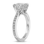 Hidden Diamond Cushion Engagement Ring in White Gold