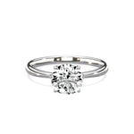 European Solitaire 1.01 ct Round Engagement Ring in White Gold - The Better Diamonds