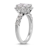Filigree Classic Halo 2.03 ct Long Cushion Engagement Ring in White Gold - The Better Diamonds