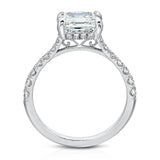 Cathedral Solitaire Asscher Cut Engagement Ring in White Gold