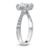 Cathedral Solitaire Asscher Cut Engagement Ring in White Gold