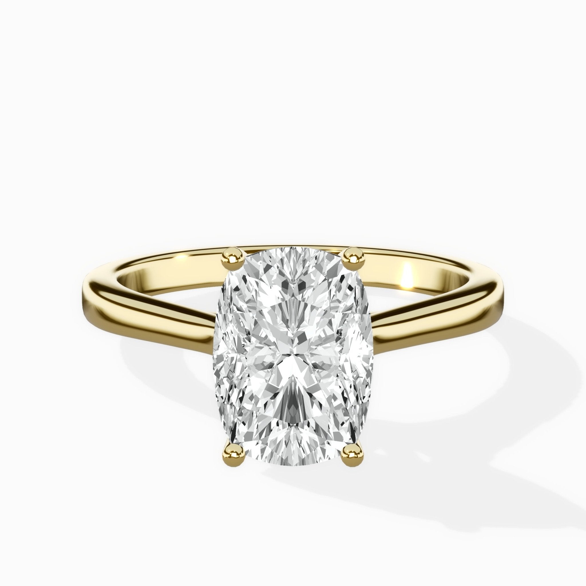 Floating Center Minimalist Solitaire Ring Engagement Ring - The Better Diamonds