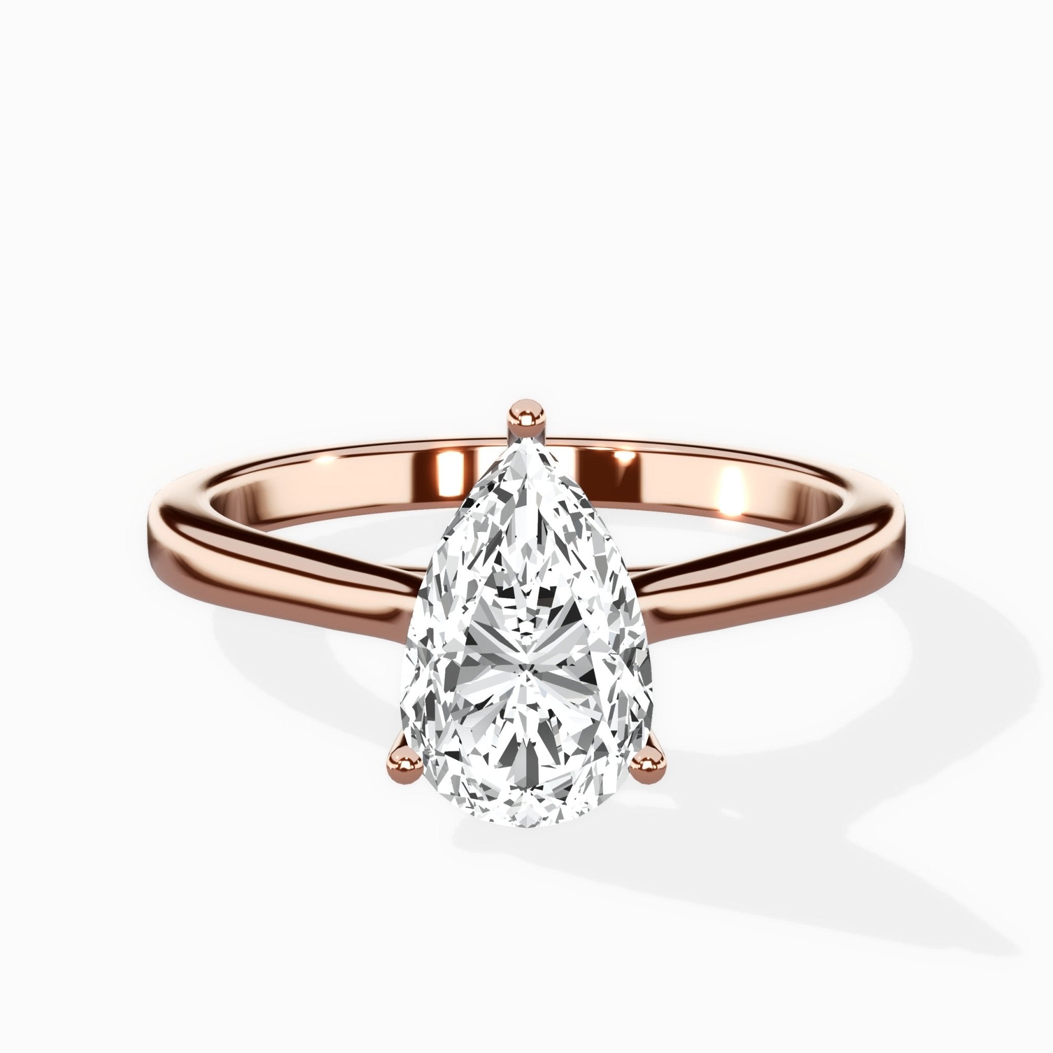 Floating Center Minimalist Solitaire Ring Engagement Ring - The Better Diamonds