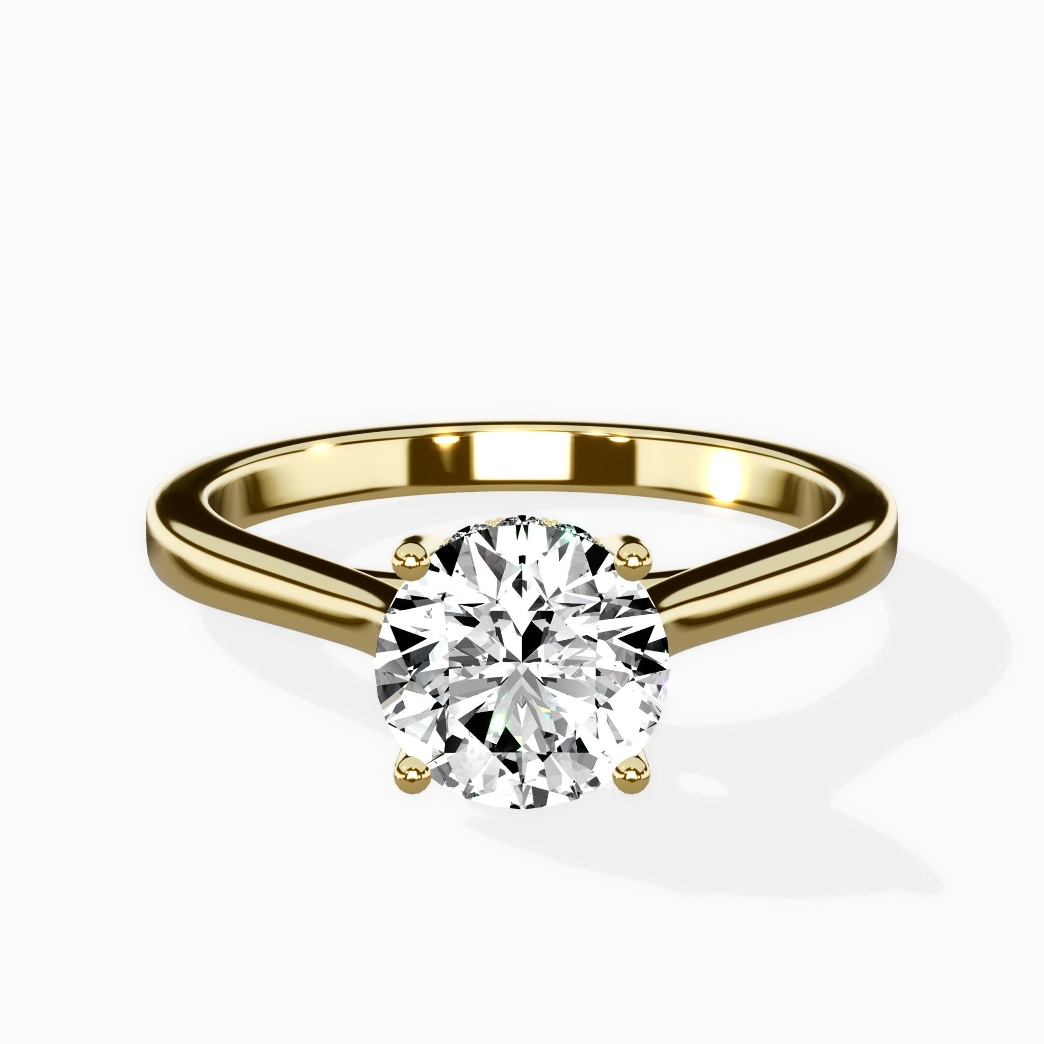 Floating Center Minimalist Solitaire Ring Engagement Ring - The Better Diamonds