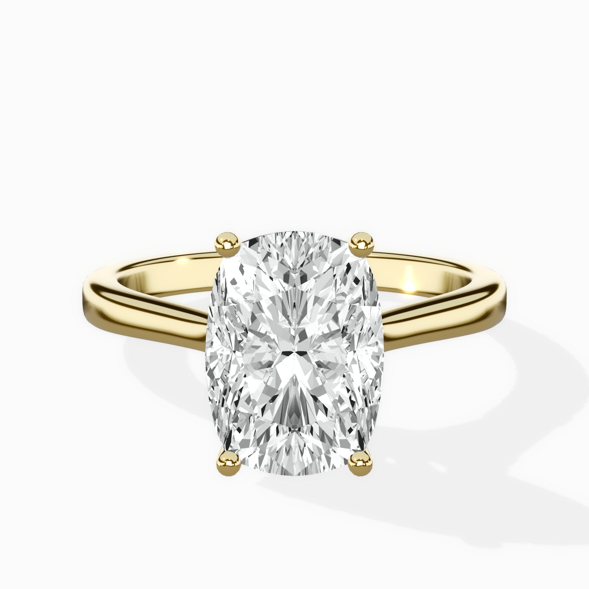 Floating Center Minimalist Solitaire Ring Engagement Ring - The Better Diamonds