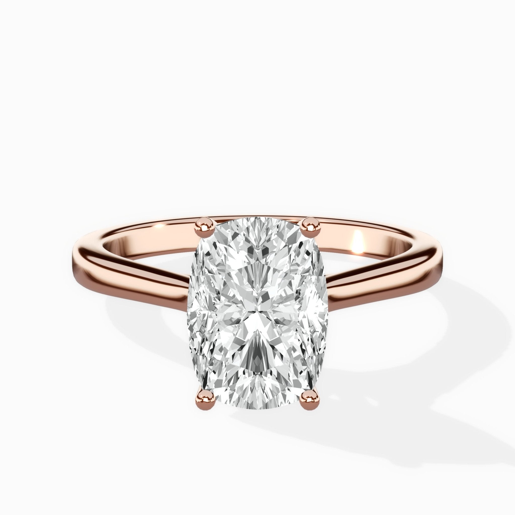 Floating Center Minimalist Solitaire Ring Engagement Ring - The Better Diamonds